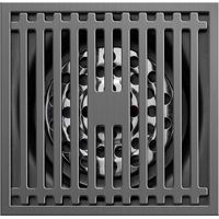 Siphon pour baignoire en acier inoxydable de 10 cm, corps en bambou dense, finition gris-bronze, avec système anti-odeurs