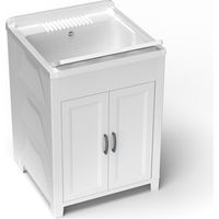 KIT LAVATOIO RESINA ANTIACIDO 60X60 CM BIANCO