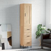 Buffet haut,Buffet de salon,Commode Meuble de rangement,Style Industriel Chêne sonoma 34,5x34x180 cm Bois d'ingénierie VNWE457129