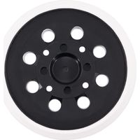 Platorello autobloccante da 125 mm con 8 fori, compatibile con le levigatrici orbitali rotative Bosch PEX 300 AE e PEX 400 AE di Poweka (bianco)