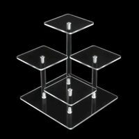 4 Pièces Présentoir en Acrylique, Etagere Transparente svec Film Protecteur, Rangement Parfum Stable Presentoir pour Parfum Figurines Bijoux