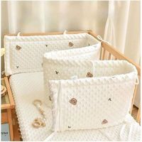Tour De Lit Bébé,Douce Tour De Lit Respirant,Lavable Protection Barreaux Lit Bébé pour La Sécurité De Bébé,140x28c TOUR DE LIT BEBE