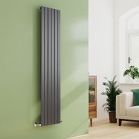 EMKE Anthracite Vertical Radiator High Thermal Conductivity for Bathroom/ Kitchen / Hotel, Single Flat Panel, 1800x450mm