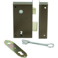 ILARGI cerradura 47a 60mm izquierda , Cerradura de sobreponer 47A 60I con palanca y picaporte Ilargi Apertura mano izquierda Cerradura con cañón Palanca accionada con