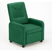 Poltrona Relax Reclinabile 4 ruote con Poggiapiedi in Tessuto Beautiful - Verde