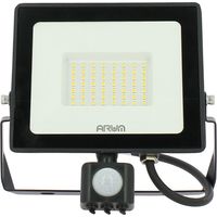 Arum Lighting – Projecteur à détecteur de mouvement 50W IP65 – Lumière blanche froide 6000K – Détection jusqu'à 8m – Angle d'éclairage 120°