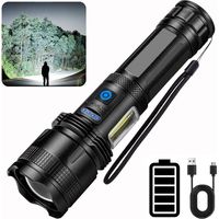 APEX Lampe Torche LED Ultra Puissante, 100000 Lumens Lampe Torche LED Rechargeable, Super Lumineuse 7 Modes Longue Durée