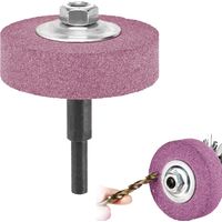 Adaptateur de meule et meule pour perceuse, tête de meulage en métal, conversion de perceuse électrique en meuleuse, 75 mm OD 10 mm ID rouge clair