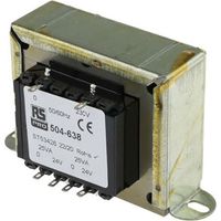 Rs Pro – Transformateur à montage sur châssis 230V c.a. – Sortie 24V c.a. – Puissance 50VA – 2 sorties pour applications spécifiques