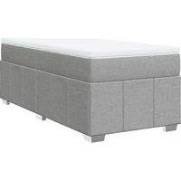 Maison Exclusive - Sommier à lattes de lit avec matelas Gris clair 90x200 cm Tissu