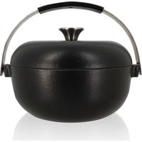 casseruola rotonda in ghisa smaltata, 24 cm, nera - 7930205 - Ogo