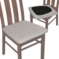 Housse de siège de chaise en velours TESS, gris clair