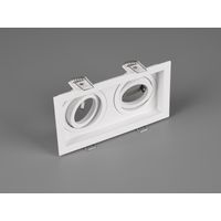 Eckiger 2-flammiger Deckeneinbaustrahler KENAI Weiß, schwenkbar 17,2 x 9,2cm