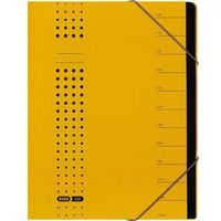 Ordnungsmappe chic DIN A4 320g/m² Intensivkarton recycelt Farbe: gelb 12 Fächer