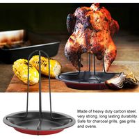 Support de rôtissoire en acier au carbone avec plaque pour grill de camping, four et BBQ