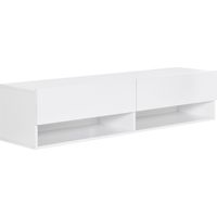 Mueble de TV para Salón de Pared con 2 Compartimentos y 2 Armarios con Puertas Abatibles para Televisión de 60 Pulgadas