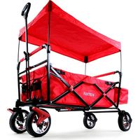 Carrito plegable FUXTEC CT500 Rojo con techo, freno y ruedas de goma – Apto para niños