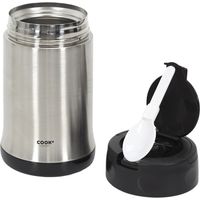 Bol de Sopa Isotérmico - COOK CONCEPT - Con Cubiertos de Inox - Hermético - Plata y Negro - 50cl