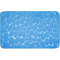 WOHNDIRECT Tappetino da bagno in schiuma memory LONDON - 1 pezzo 60x100 cm, Blu