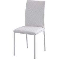 Sedie Imbottite Similpelle Bianco Set 4 per Sala da Pranzo 41x50x91cm