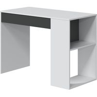 Escritorio 101x50x73 cm blanco mate y gris antracita con 1 cajón – Malta