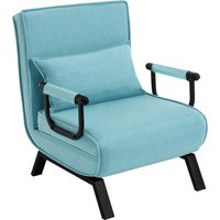 Schlafsofa 3-in-1 Leinen-Klapp mit abnehmbarem Kissen, Einzel, Blau