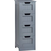 Priano 4 Drawer Freestanding Cabinet Bathroom Storage Cupboard, Grey