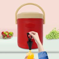 Isolierter Getränkespender 2,35 Gallonen - Eis- und Heißgetränkespender mit 304 Edelstahl innen und Auslauf, tragbarer Heißwasserspender, Outdoor-Kühlkrug für Camping, Party, Sport, Neu