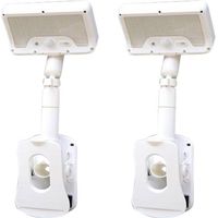 Lampada solare da esterno con supporto e sensore di movimento - ideale per patio, set da 2, bianca