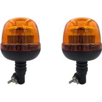 Lot De 2 Gyrophare Flexible Sur Tige, Rotatif Led, Ip65, Tracteur Agricole