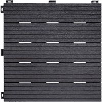 Dalle Terrasse Grise 45x45 cm - Aspect Bois en Caoutchouc - Résistante et Esthétique - D-Work