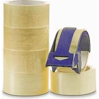 Starfish Clear Tape & Dispenser 6 Rolls 48mm x 50m Clear Parcel Tape Transparent Tape for Packing Boxes & Parcels, Moving House Packaging Tape With Dispenser