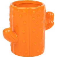 Porta lápices cactus de cerámica naranja 13,5x7,8x11