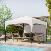 Gazebo/tenda da giardino pieghevole con pannello laterale removibile e borsa per il trasporto, struttura in acciaio, tessuto Oxford.