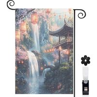 Drapeau de jardin décoratif décoration maison toile lavable double face 30 x 45 cm pour entrée maison