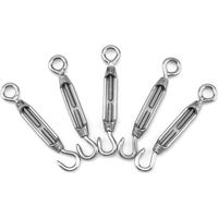 5 Pièces Tendeur de Câble M6 en Acier Inoxydable 304 avec Crochet et Œillet pour Fixation Robuste