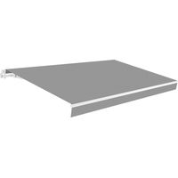 Manuelle Gelenkarmmarkise 4x2,5m Grau Polyester – UV-Sonnenschutz-Plane – Aluminium-Struktur