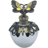 Flacon de parfum papillon en métal et verre - Style vintage orné de détails papillon
