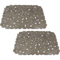 Tapis d'évier pour éviers en acier inoxydable/céramique, protecteurs d'évier écologiques en PVC pour le fond de l'évier de cuisine, marron