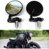Retroviseur Moto Rond, 7/8" 22mm Rétroviseurs Moto Embouts de Guidon Noir Latéraux Miroirs Universel pour Vélo Moto Croiseur Scooter Café Racer