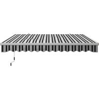 Toldo Rétractable Manuel 395x245 cm Anti-UV Imperméable Angle Ajustable Brazo Articulado Montage Mural Bleu Blanc