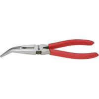 Kstools – Pince à bec demi-rond coudé 45° – Longueur 165 mm – Mâchoires dentées pour coupe précise – Pour fils en acier dur et semi-dur