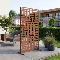Cloison de séparation Bernalda pour extérieur et intérieur acier galvanisé 180 x 90 x 40 cm rouille casa.pro