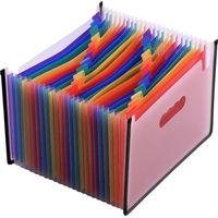 24 Pockets Expanding File Folder Accordian File Organizer A4 Letter Size Document Organizer Rainbow
