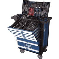Carro de taller móvil SCHEPPACH 7 cajones carga máxima 450 kg con 263 herramientas - TW1000 - 5909304900