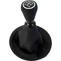 Convient pour Peugeot 206, couvre-pommeau de levier de vitesse gainé de cuir, couvre-poussière à cadre rond, coutures noires intégrées, transmission manuelle, un paquet.