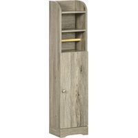 Meuble de Salle de Bain Étroit Colonne de Rangement WC avec Porte-Papier MDF Gris 23x18x100 cm - PANGIVO