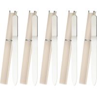 Lime à ongles en verre avec étui, limes à ongles en cristal pour ongles naturels, limes à ongles double face, outil de manucure professionnel pour le soin des ongles, 5 pièces (blanc)