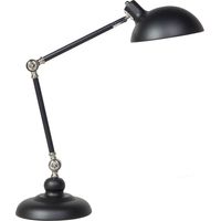 Lampe Bureau E27 Max 40W en Métal Noir Bras Ajustable Abat-Jour Réglable Meramec