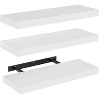 Wall Shelf - Mdf - 40 Cm - White - Set Of 3 - Floating Shelf